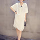 Women plus size dresses 4xl 5xl oversize Chiffon V Neck Short Sleeve Solid Color black white big size T-Shirt Shift Beach Dress