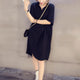 Women plus size dresses 4xl 5xl oversize Chiffon V Neck Short Sleeve Solid Color black white big size T-Shirt Shift Beach Dress