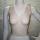 Women's Fishnet Rhinestone Crop Top 2019 Summer Sexy Mesh High Elastic Black White Shirt Net See Through Rave Diamond Tank Top