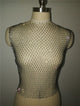 Women's Fishnet Rhinestone Crop Top 2019 Summer Sexy Mesh High Elastic Black White Shirt Net See Through Rave Diamond Tank Top
