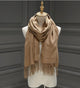 Women solid color cashmere scarves with tassel lady spring autumn thin long scarf high quality female shawl hot sale men scarf