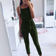 Womens Casual Solid Jumpsuit  Strappy Pants Lady Scoop Neck Sleeveless Party Holiday Playsuit Romper Three Color New Jumpsuit