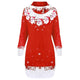 Womens Christmas Casual Santa Claus Snowflake Print Pocket Caps Tops Print elk Sweatshirts Slim Hoodie Blouse WS&&D