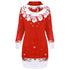 Womens Christmas Casual Santa Claus Snowflake Print Pocket Caps Tops Print elk Sweatshirts Slim Hoodie Blouse WS&&D