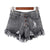 Womens Sexy High Waist Tassel Ripped Jeans Summer Large Size Denim Shorts