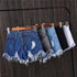 Womens Sexy High Waist Tassel Ripped Jeans Summer Large Size Denim Shorts