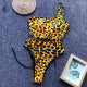 Yellow Leopard One Piece Swimsuit 2019 One Shoulder Swimwear Fused Summer Beach Bathing Suits Women Bodysuit Monokini Swimsuits