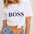 Yes Boss Letter Print T Shirt Women Short Sleeve O Neck Loose Tshirt 2019 Summer Women Tee Shirt Tops Camisetas Mujer