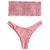 ZAFUL Strapless Checkered Shirred Bikini 2019 Smocked Bandeau Bikini Sexy Thong Bikini Swimwear Women Swimsuit Biquini Femme