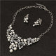 AlphaGal  Elegant Simulated Pearl Bridal Jewelry Sets Wedding Jewelry Leaf Crystal Gold  Silver Plated Necklaces Earrings Sets