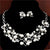 AlphaGal  Elegant Simulated Pearl Bridal Jewelry Sets Wedding Jewelry Leaf Crystal Gold  Silver Plated Necklaces Earrings Sets