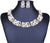 AlphaGal  Elegant Simulated Pearl Bridal Jewelry Sets Wedding Jewelry Leaf Crystal Gold  Silver Plated Necklaces Earrings Sets