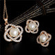 AlphaGal  Elegant Simulated Pearl Bridal Jewelry Sets Wedding Jewelry Leaf Crystal Gold  Silver Plated Necklaces Earrings Sets