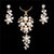 AlphaGal  Elegant Simulated Pearl Bridal Jewelry Sets Wedding Jewelry Leaf Crystal Gold  Silver Plated Necklaces Earrings Sets
