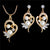 AlphaGal  Elegant Simulated Pearl Bridal Jewelry Sets Wedding Jewelry Leaf Crystal Gold  Silver Plated Necklaces Earrings Sets