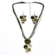 AlphaGal Geometry Circle Pendant Necklace Earring Sets Multilayer Leather Necklace Earrings Wholesale Wedding Costume Jewelry Set