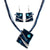 AlphaGal Geometry Circle Pendant Necklace Earring Sets Multilayer Leather Necklace Earrings Wholesale Wedding Costume Jewelry Set