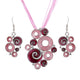 AlphaGal Geometry Circle Pendant Necklace Earring Sets Multilayer Leather Necklace Earrings Wholesale Wedding Costume Jewelry Set