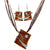AlphaGal Geometry Circle Pendant Necklace Earring Sets Multilayer Leather Necklace Earrings Wholesale Wedding Costume Jewelry Set