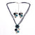 AlphaGal Geometry Circle Pendant Necklace Earring Sets Multilayer Leather Necklace Earrings Wholesale Wedding Costume Jewelry Set