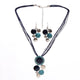 AlphaGal Geometry Circle Pendant Necklace Earring Sets Multilayer Leather Necklace Earrings Wholesale Wedding Costume Jewelry Set