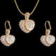 AlphaGal Golden Plated Jewelry Sets For Women Luxury Wedding Bridal Rhinestone Gem Jewelry Set Opal Cat's Eye Necklace Earrings Set