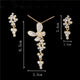 AlphaGal Golden Plated Jewelry Sets For Women Luxury Wedding Bridal Rhinestone Gem Jewelry Set Opal Cat's Eye Necklace Earrings Set