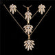 AlphaGal Golden Plated Jewelry Sets For Women Luxury Wedding Bridal Rhinestone Gem Jewelry Set Opal Cat's Eye Necklace Earrings Set