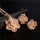 AlphaGal Golden Plated Jewelry Sets For Women Luxury Wedding Bridal Rhinestone Gem Jewelry Set Opal Cat's Eye Necklace Earrings Set
