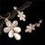 AlphaGal Golden Plated Jewelry Sets For Women Luxury Wedding Bridal Rhinestone Gem Jewelry Set Opal Cat's Eye Necklace Earrings Set