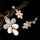 AlphaGal Golden Plated Jewelry Sets For Women Luxury Wedding Bridal Rhinestone Gem Jewelry Set Opal Cat's Eye Necklace Earrings Set