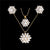 AlphaGal Golden Plated Jewelry Sets For Women Luxury Wedding Bridal Rhinestone Gem Jewelry Set Opal Cat's Eye Necklace Earrings Set