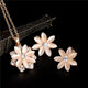 AlphaGal Golden Plated Jewelry Sets For Women Luxury Wedding Bridal Rhinestone Gem Jewelry Set Opal Cat's Eye Necklace Earrings Set