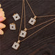 AlphaGal Golden Plated Jewelry Sets For Women Luxury Wedding Bridal Rhinestone Gem Jewelry Set Opal Cat's Eye Necklace Earrings Set
