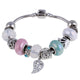 AlphaGal Pink Crystal Charm Silver Bracelets & Bangles for Women With Aliexpress Murano Beads Silver Bracelet Femme Jewelry