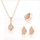 AlphaGal jewelry sets african bridal gold color necklace earrings Ring wedding crystal sieraden women fashion jewellery set