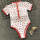 Zipper Swimwear Women 2019 New Sexy Mesh Sheer See Through One Piece Swimsuit Short Sleeve Bathing Suit Swim Wear Badpak Dames