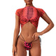 bikinis 2019 mujer 3PCS Women Bikini Set knot Snake Print Padded Sport Swimwear Swimsuit Beachwear stroje k pielowe damskie