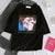 harajuku long Sleeve T-shirt Women Hip-hop Ulzzang Tees Korean Style letter print T-shirts Girls autumn Fashion black white tops