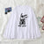 harajuku long Sleeve T-shirt Women Hip-hop Ulzzang Tees Korean Style letter print T-shirts Girls autumn Fashion black white tops