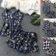 high quality Womens Sexy Satin Print Sling Sleepwear Lingerie Nightwear Underwear Set 2019 Gift