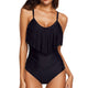maillot de bain femme 2019 One Piece Women High Waist Bikini Set Padded Solid Mesh Tassel Pompom Swimsuit maillot de bain femme