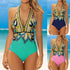 maillot de bain femme 2019 Women Backless Sexy Print Swimwear Beachwear Siamese Swimsuit Bikini maillot de bain femme one piece