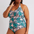 maillot de bain femme 2019 Women Color Print High Waist Plus Size Bikini One-piece Swimsuit swimwear maillot de bain femme