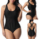 maillot de bain femme 2019 Women Large Size Beach Swimsuit Split Conservative swimwear Print High maillot de bain femme