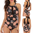 maillot de bain femme 2019 Women One Piece High Neck V-Neckline Mesh Ruched Swimwear Backless Swimsuit maillot de bain femme