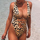 maillot de bain femme 2019 Women Sexy One-Piece Bikini Leopard Print Bandage Backless Swimwear Beachwear maillot de bain femme