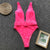 neon deep v one piece swimwear women buckle belt swimsuit maillot de bain femme 2019 beachwear swim bathing suit women monokini