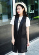 plus size 4XL Women Black Long Hollow Vest Coat Europen Style Waistcoat Sleeveless Jacket Large Outwear Top Vest Roupa Female