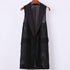 plus size 4XL Women Black Long Hollow Vest Coat Europen Style Waistcoat Sleeveless Jacket Large Outwear Top Vest Roupa Female